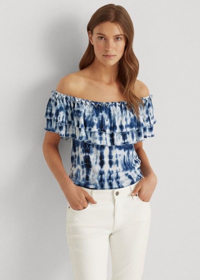 Top Ralph Lauren Tie-Dye Off-the-Shoulder Mulher 43528-GMKF